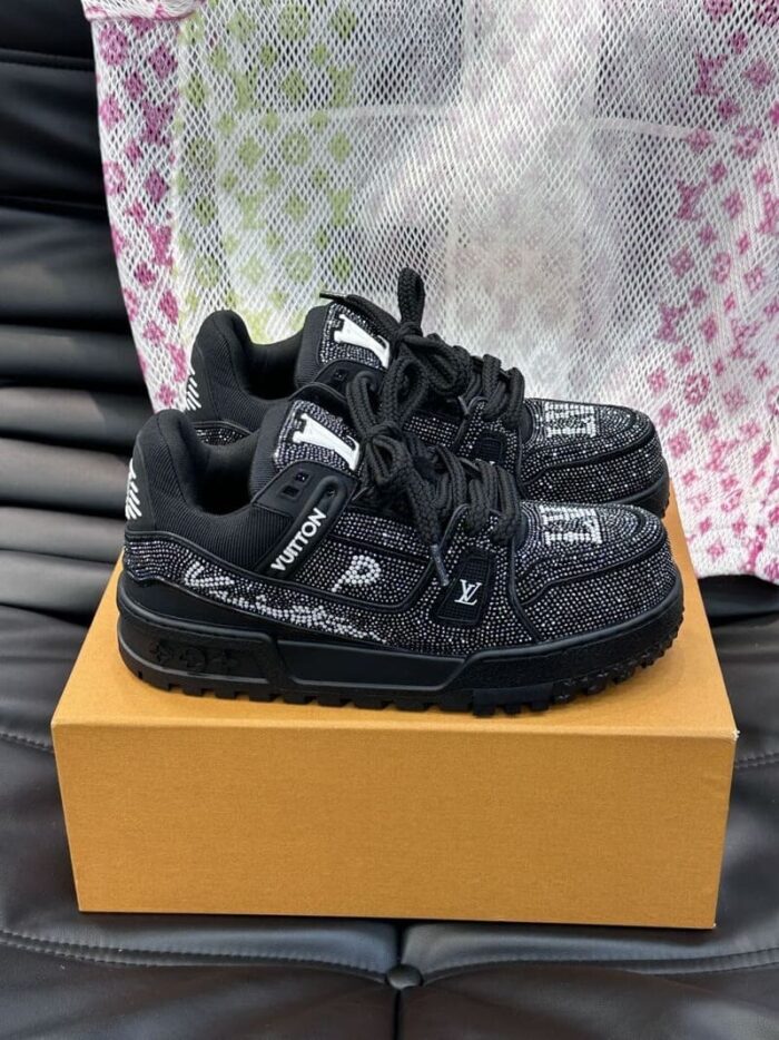 Louis Vuitton Black Crystal 'LV Trainer Maxi' - Image 4