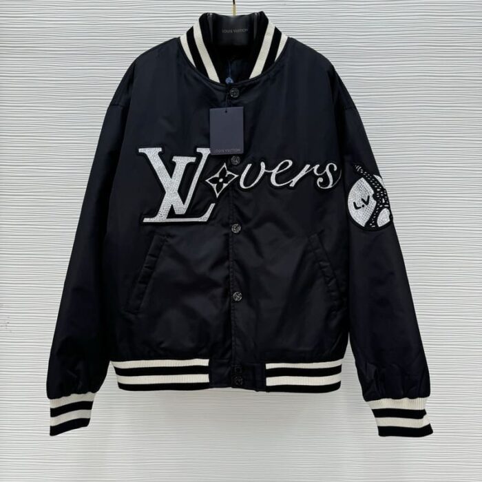 Jacket Louis Vuitton 'LV Lovers' Nylon Crystal Baseball - Image 2
