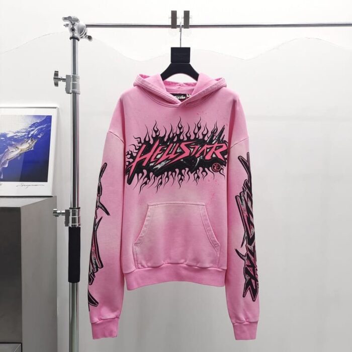 Hoodie Hellstar Brainwashed Without Brain Pink - Image 2