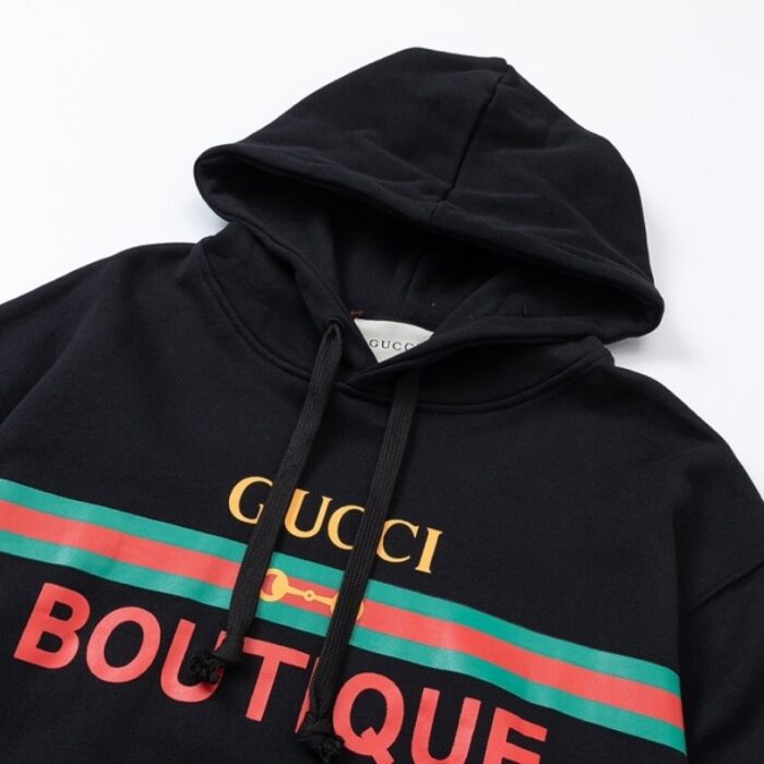 Hoodie Gucci Boutique Logo Black GC006 - Image 4