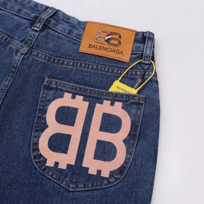 Jeans Balenciaga BB Logo Blue BL045 - Image 5