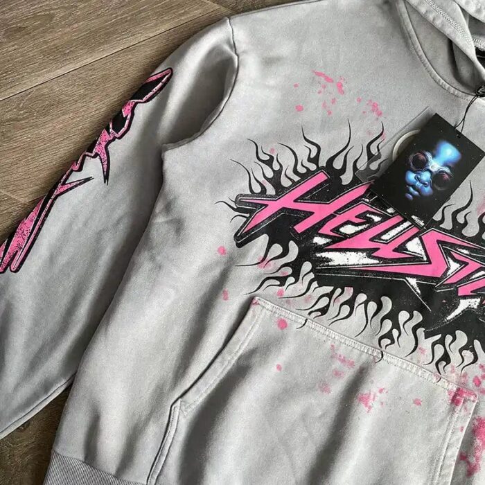 Hoodie Hellstar Future Flame Grey/Pink - Image 4