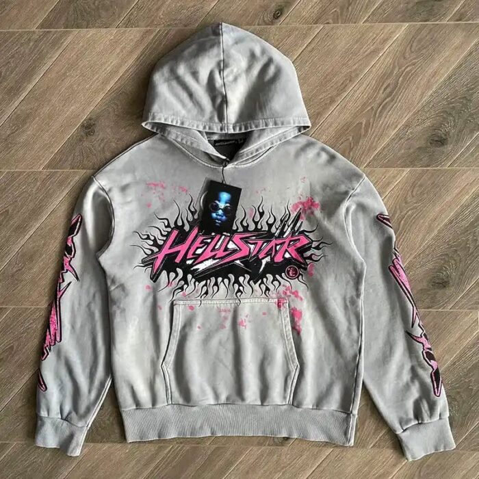 Hoodie Hellstar Future Flame Grey/Pink - Image 2