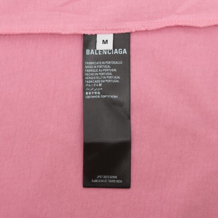T-shirt Balenciaga Graphic Slogan Distressed Pink BL009 - Image 7