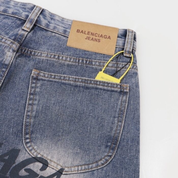 Jeans Balenciaga Logo Vintage Blue BL018 - Image 7