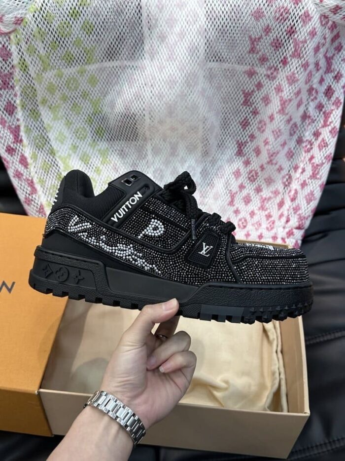 Louis Vuitton Black Crystal 'LV Trainer Maxi' - Image 8