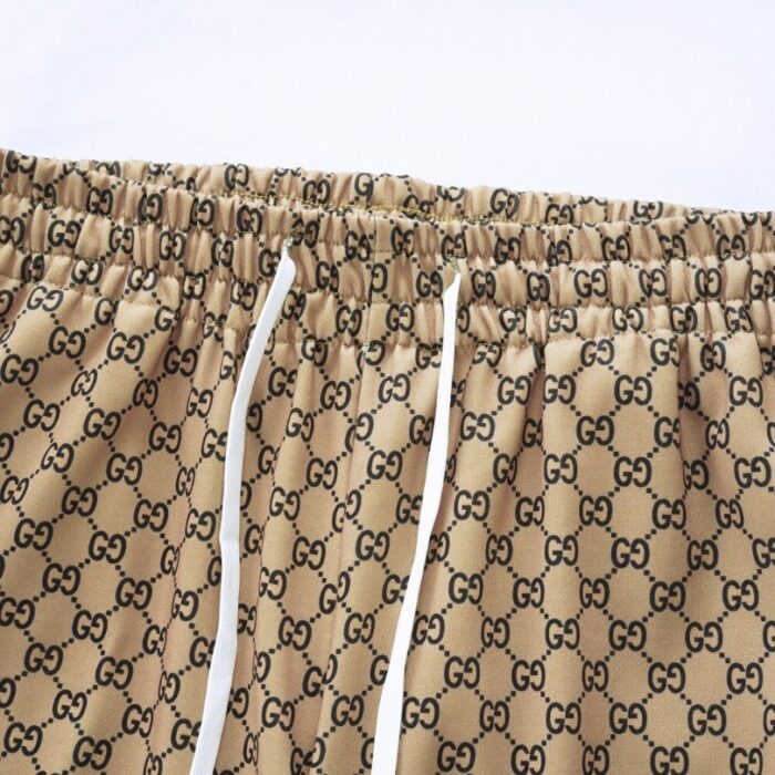 Pants Gucci Monogram Wide-Leg Beige GC053 - Image 5