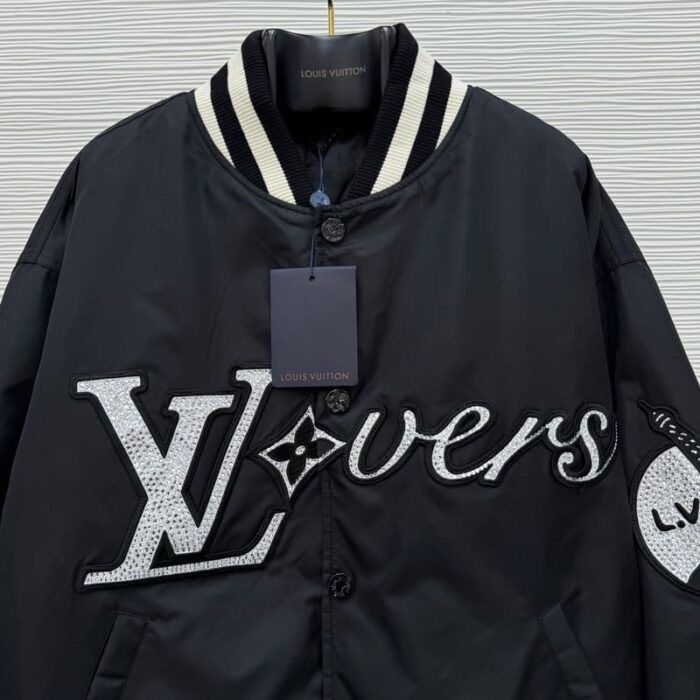 Jacket Louis Vuitton 'LV Lovers' Nylon Crystal Baseball - Image 4