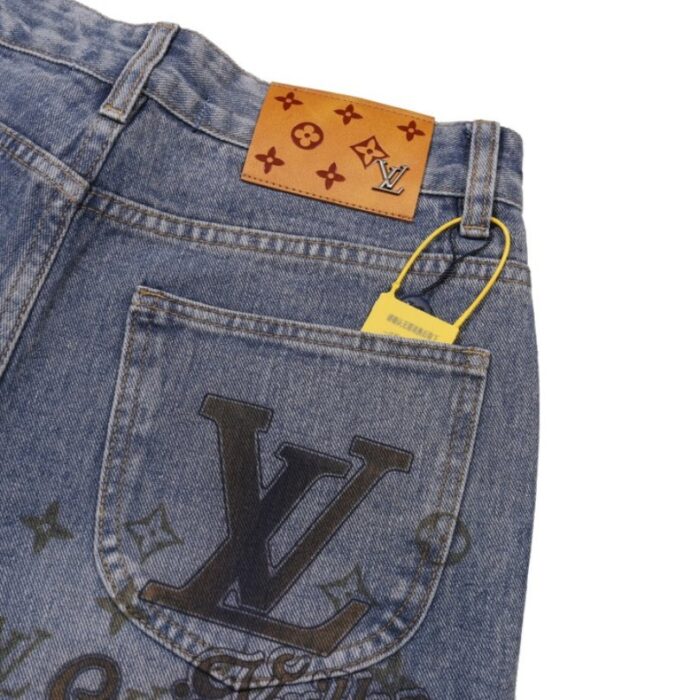 Jeans Louis Vuitton Faded Monogram Pocket Denim LV005 - Image 6
