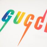T-shirt Gucci Rainbow Logo White GC036 - Image 4