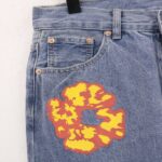 Denim Tears x Levi's x Offset Floral Print Jeans Light Blue - Image 4