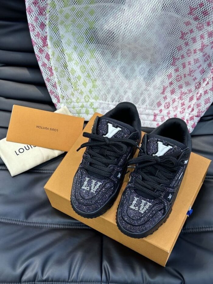 Louis Vuitton Black Crystal 'LV Trainer Maxi' - Image 5