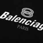 T-shirt Balenciaga Paris Double Rings Logo Black BL051 - Image 4