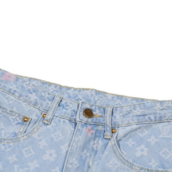Jeans Louis Vuitton Monogram Light Wash Denim LV006 - Image 5