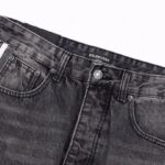 Jeans Balenciaga Striped Black Washed Denim BL032 - Image 4