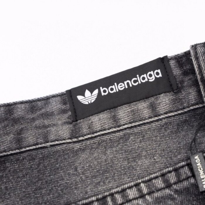 Jeans Balenciaga Striped Black Washed Denim BL032 - Image 7