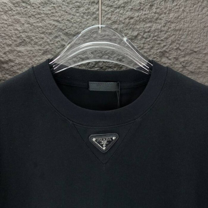 T-shirt Prada Logo Patch Black/White PD054 - Image 6