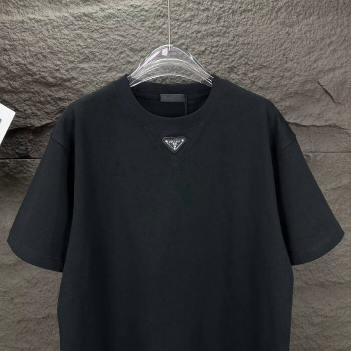 T-shirt Prada Logo Patch Black/White PD054 - Image 5