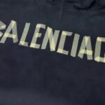 Hoodie Balenciaga BB Distressed Logo Black BL063 - Image 4