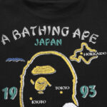T-shirt BAPE Japan Map Embroidery Black BP010 - Image 5