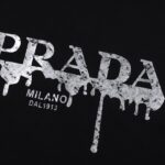 T-shirt Prada Milano Black Drip Logo PD035 - Image 4