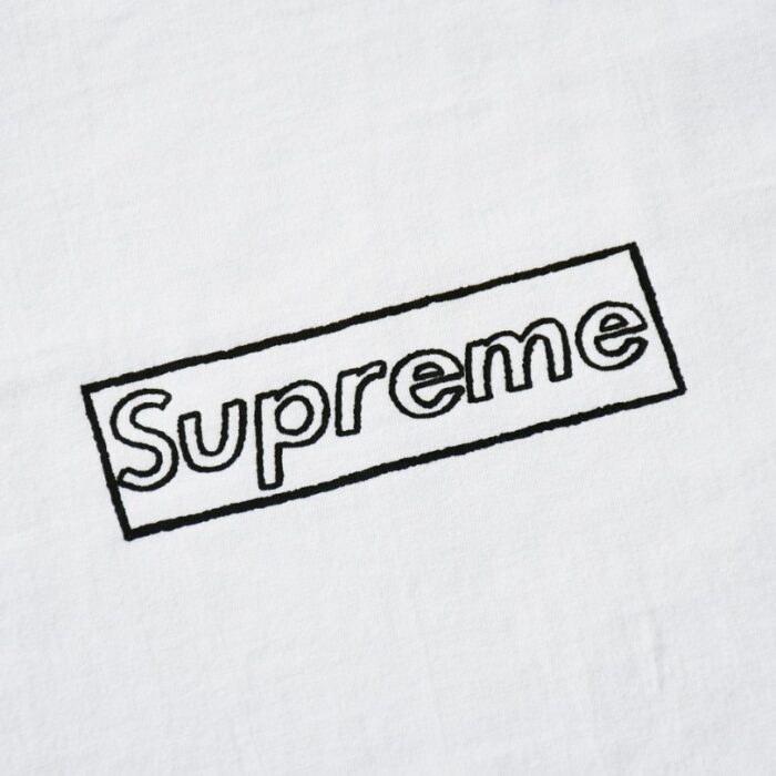 T-shirt Supreme Box Logo Outline White SP026 - Image 2
