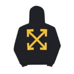Hoodie Off-White Black with Yellow Arrows OFF009 - Image 2