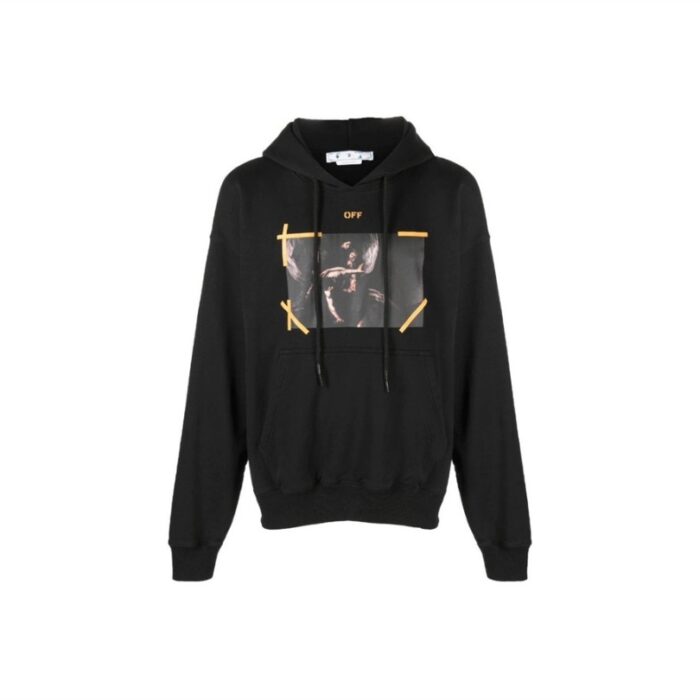 Hoodie Off-White Black with Yellow Arrows OFF009 - Image 4