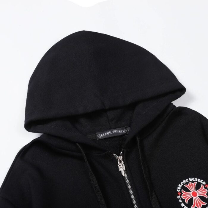 Hoodie Chrome Hearts Black Red Embroidered CH081 - Image 10