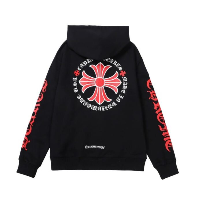 Hoodie Chrome Hearts Black Red Embroidered CH081 - Image 2
