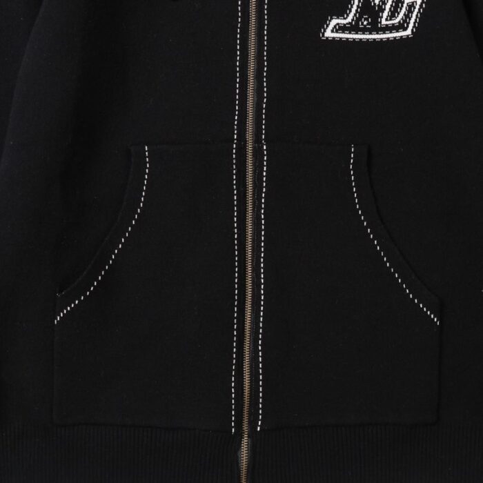 Hoodie Louis Vuitton LV Embroidered Zip-Up LV056 - Image 7