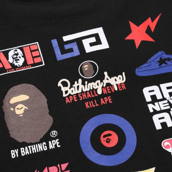 T-shirt BAPE Multi-Logo Black BP004 - Image 5