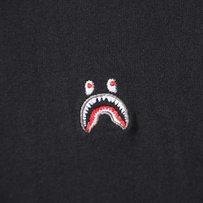T-shirt BAPE Shark Embroidery Black BP012 - Image 2
