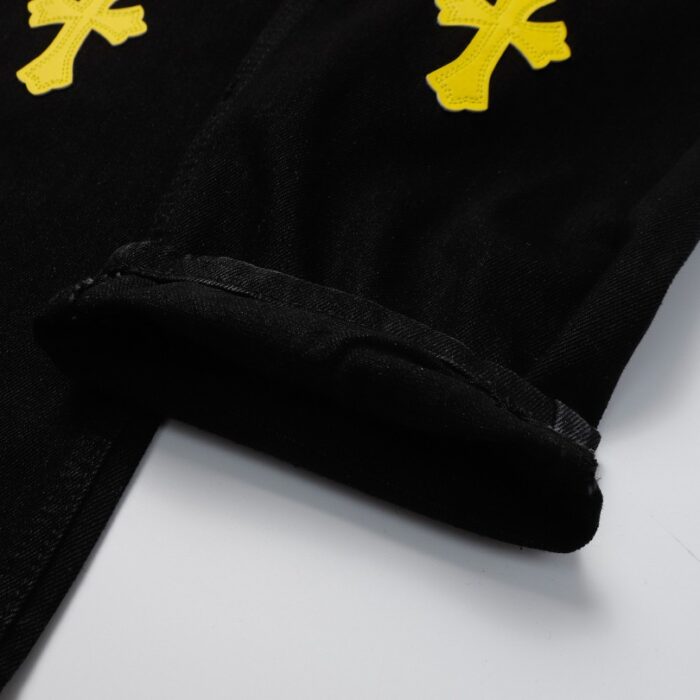 Jeans Chrome Hearts Yellow Crosses CH055 - Image 10