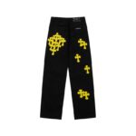 Jeans Chrome Hearts Yellow Crosses CH055 - Image 2