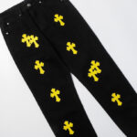 Jeans Chrome Hearts Yellow Crosses CH055 - Image 4