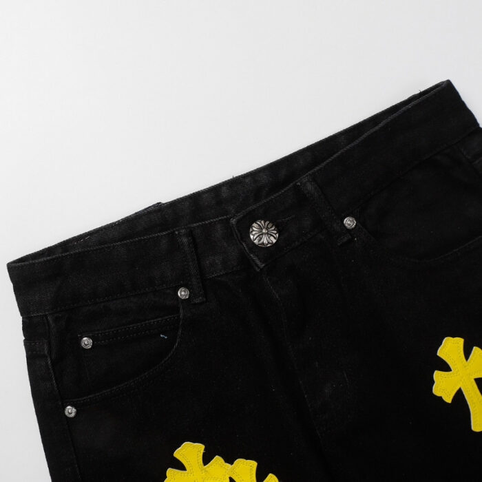 Jeans Chrome Hearts Yellow Crosses CH055 - Image 5