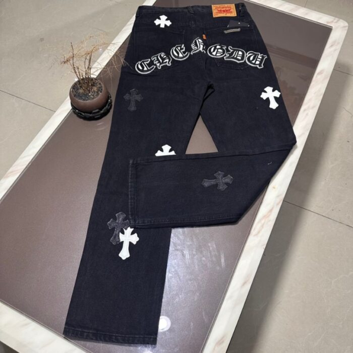 Jeans Chrome Hearts Black White Cross Patch CH025 - Image 11