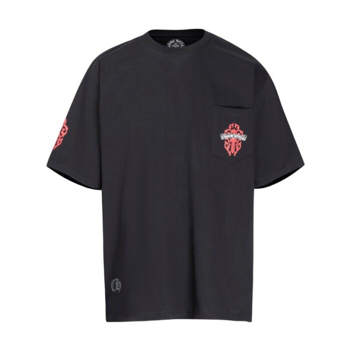 T-shirt Chrome Hearts Red Cross Crest Black CH004 - Image 4