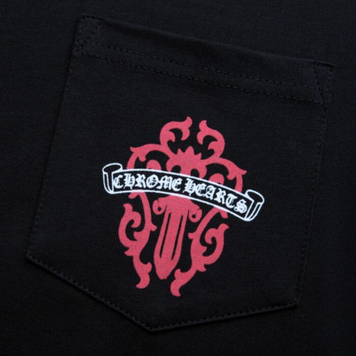 T-shirt Chrome Hearts Red Cross Crest Black CH004 - Image 11