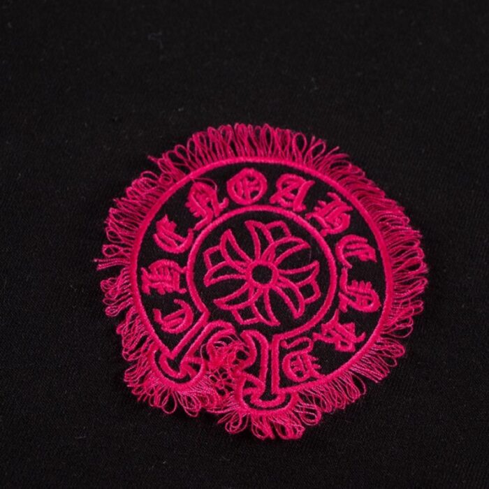 Sweatshirt Chrome Hearts Pink Horseshoe Black CH006 - Image 4
