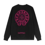 Sweatshirt Chrome Hearts Pink Horseshoe Black CH006 - Image 2