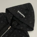 Hoodie Chrome Hearts Hearts Zip Black Monogram CH063 - Image 9