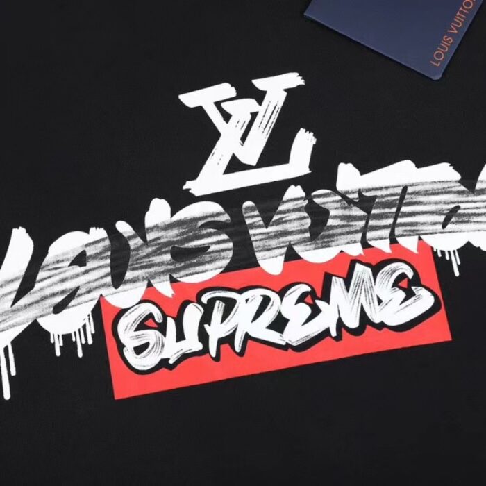 T-shirt Louis Vuitton x Supreme Graffiti Black SP027 - Image 5