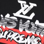 T-shirt Louis Vuitton x Supreme Graffiti Black SP027 - Image 4