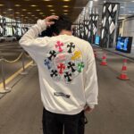 Sweatshirt Chrome Hearts Multicolor Crosses White CH007 - Image 12