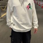 Sweatshirt Chrome Hearts Multicolor Crosses White CH007 - Image 10