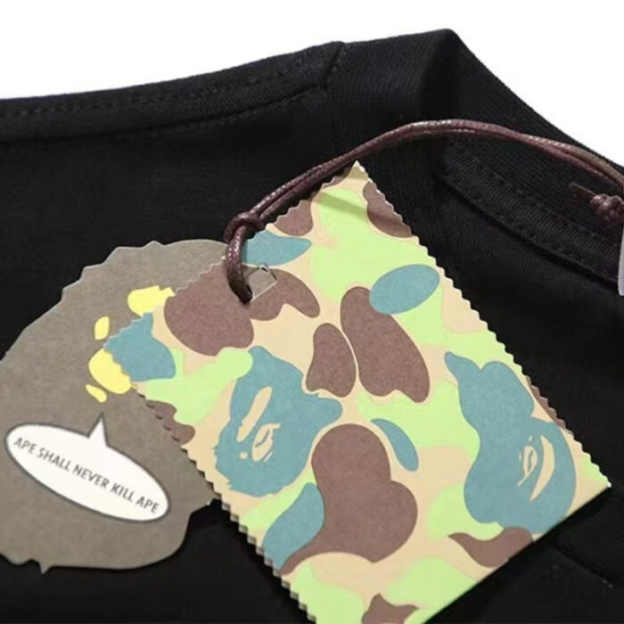 T-shirt BAPE Rainbow Ape Head Black BP049 - Image 7