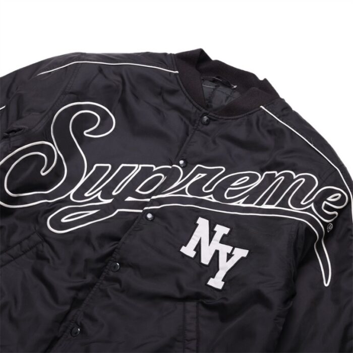 Jacket Supreme NY Varsity Bomber Black SP065 - Image 7