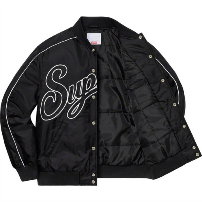 Jacket Supreme NY Varsity Bomber Black SP065 - Image 12